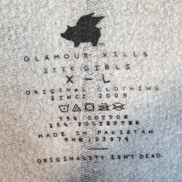 Glamour Kills Gray Crew Neck Sweatershirt Dream As If You Will Live Forever XL - Picture 2 of 10